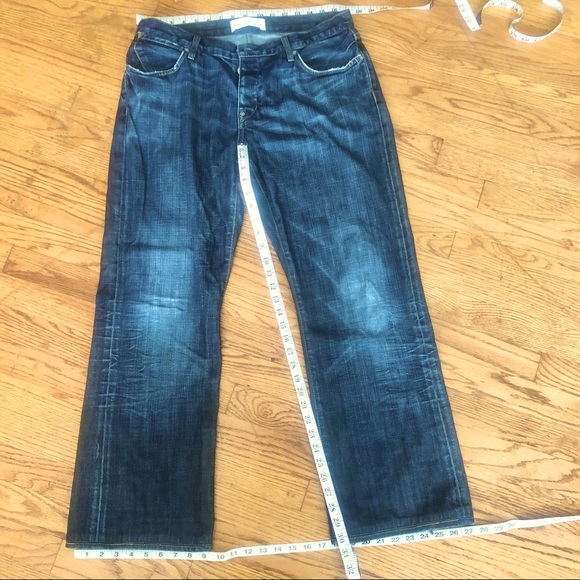 PaperDenim&Cloth Button Fly Dark Wash Relaxed Fit Jeans Size 34 - Picture 4 of 7